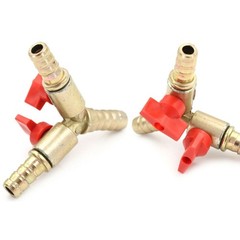 Premium grade 516 Brass Y 3 Way Shut off Ball Valve for Hose Barb Fuel