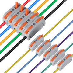 XHF 90pcs Compact Lever Connectors – Electrical Wire Terminals 90PCS, Orange