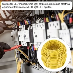 200 Feet Electrical Wire Insulated Solid Copper 12AWG Hook Up Wire Cable, Yellow