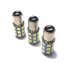 3 Super Bright 12 volt White LED BAY15D Double Filament Inline Pins Light Bulbs