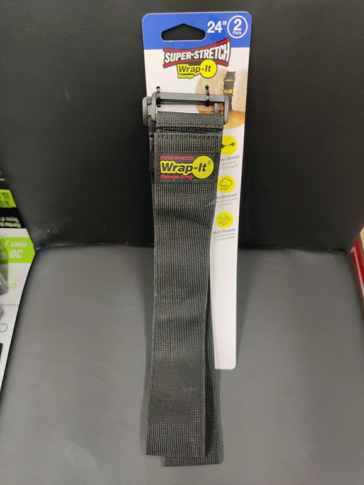 Wrap-It Storage Super-Stretch 2 in. W X 24 in. L Black Stretch Storage Strap