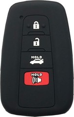 Silicone Key Fob Cover Case for 2018 Toyota Camry C-HR Prius Color: Black Red