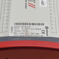 Berghof QDIO 16/16-0.5 Control Module, 24V DC, 12A – USED