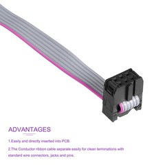 6Pins 30cm IDC Wire Flat Ribbon Cable FC to FC Jumper Wire for Computer LED DVD