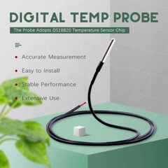 3m/9.8ft DS18B20 Waterproof Temperature Sensors Digital Temp Probe Pack of 5 NEW