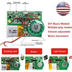 8M Recordable Sound Module MP3 Music Voice Player Board for Greeting Card DIY