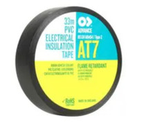 AT7 Black 33M X 19MM Electrical Insulation Tape, PVC (Polyvinyl Chloride), Black