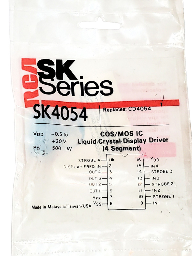 NTE4054B “Original” NTE AKA CD4054 16P DIP 1 pc