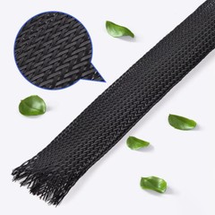 PET Black Braided Cable Sleeving 1-100mm Expandable Wire Harness Auto Sheathing