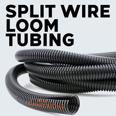 100 Ft 1/4″ Split Wire Loom Tubing with 4″ Nylon Cable Zip Ties 100 Pieces