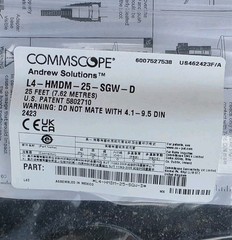 CommScope 25′ Jumper Cable 4.3-10 Male to DIN Male: L4-HMDM-25-SGW-D