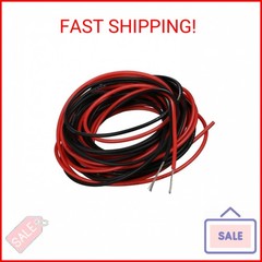 BNTECHGO 24 Gauge Silicone Wire red and Black Each 10ft Flexible 24 AWG Stranded