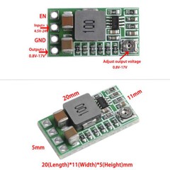 20pcs Mini DC-DC 4-17V to 1.8V 2.5V 3.3V 5V 9V 12V 3A Step Down Buck Module
