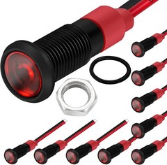 1/4 Inch 12V Red LED Indicator Light 6mm Indicator Light IP67 Waterp Size: 6mm