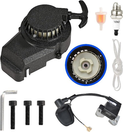 Black Aluminum Pull Starter Recoil Starter For 2 Stroke Engine 47cc 49cc 50cc Mi