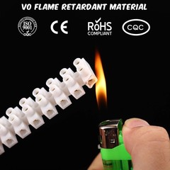 White Terminal Blocks 12 Position Terminal Strip Dual Row Screw Terminals