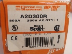 A2D 300 Amp, 250V, Class RK1, Fuse A2D300R Ferraz Shawmut Smart Spot. New in Box