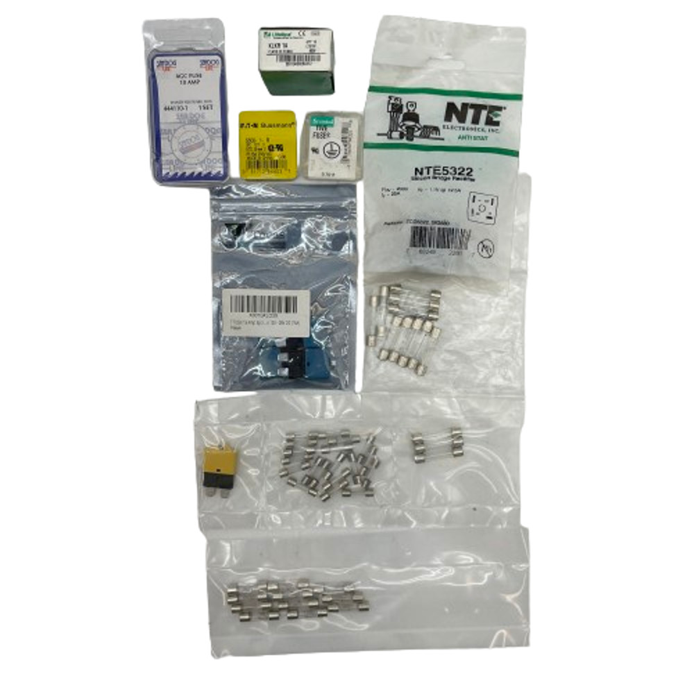 Mixed Lot of Glass Tube Fuse, Silicon Bridge Rectifier, AGC Fuse, Littlerfuse