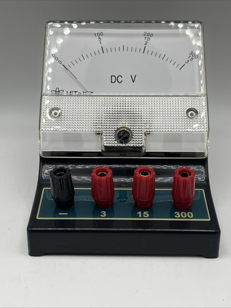 HiTeK D.C. VOLMETER MODEL P57029 TRIPLE SCALE, 0-3V/0-15V/0-300V SCHOOL SURPLUS