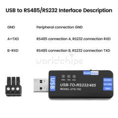Industrial USB to RS485/RS232 Communication Converter Module CH343G USB-A