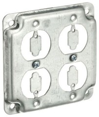 Steel City RS-8, 4″ Box, 1/2″ Raised, 2 Duplex Receptacle Outlet Box Cover, 1 pc