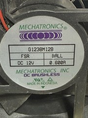 Mechatronics G1238M12B Ball Bearing Fan 12Vdc new, DIY