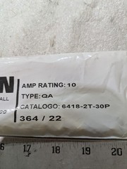 Cooper Kearney 6418-2T-30P Type QA Fuse Link 10A Eaton Power New