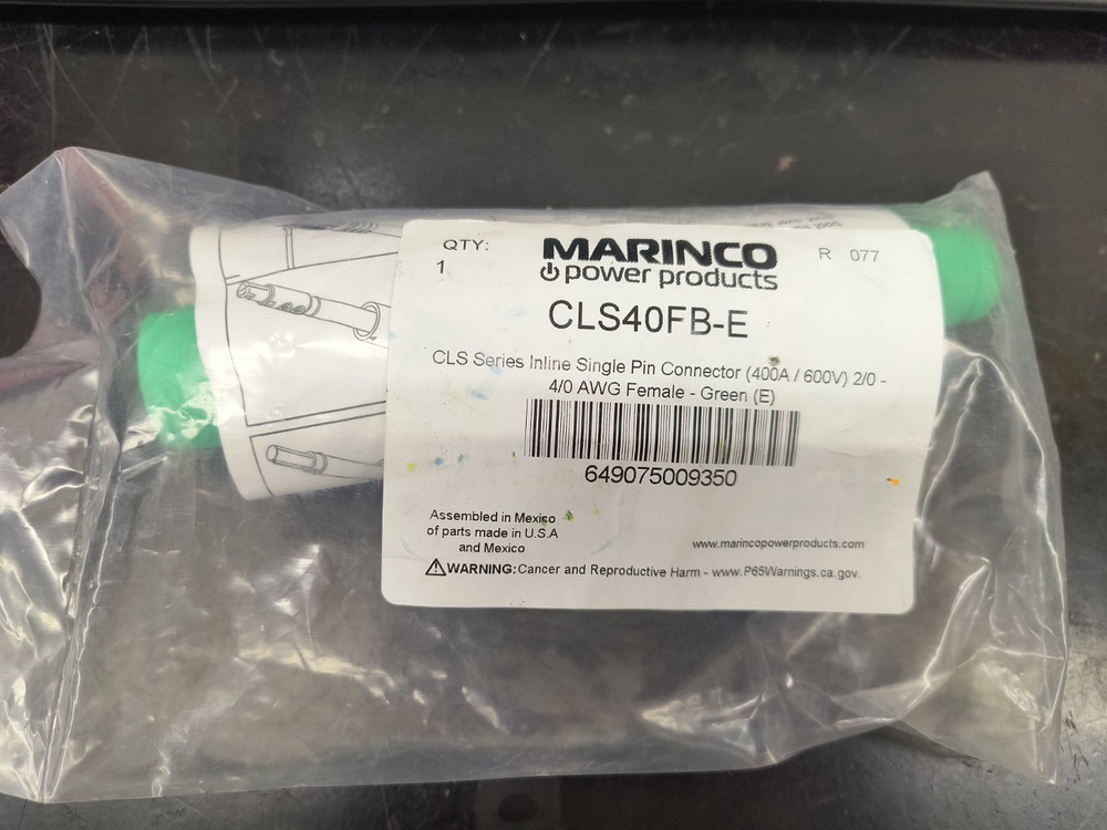 Marinco CLS40FB-A Inline Single Pin Connector 2/0 – 4/0 AWG Female Cam Lock 400A