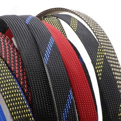PET Expandable Braided Sleeve Tube 3 mm – 50 mm Audio Cable Sleeving Black Red