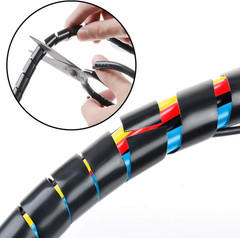 50Ft XHF 1/4″ Spiral Cable Wrap 6Mm(Wrapping Range:4Mm-50Mm) Spiral Wire Wrap Co