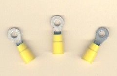 50 Yellow Insulated RING Terminal Connectors #12-10 Wire Gauge AWG #8 Stud USA