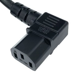15ft AC 5-15 to C13 Hospital Grade Power Cord Cable – 3 Prong Right Angle 18AWG