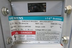 Siemens SX316C20FEND 1600A 3PH 3W G Sentron Busway Busway – Busbar Junction Plug