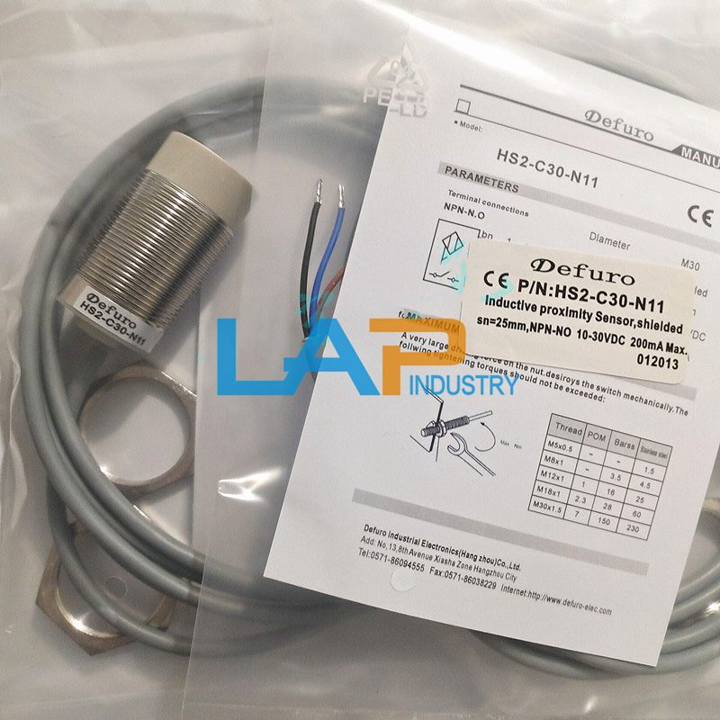 1PCS New For Defuro Proximity Switch HS2-C30-N11 10-30VDC 200mA NPN-NO sn：25mm