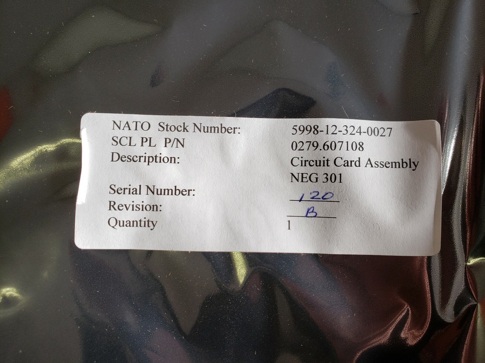 279607108 AEG Neg 301 Circuit Card Assembly 5998-12-324-0027
