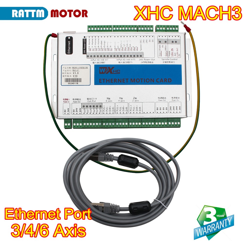 3/4/6 Axis Ethernet Port Breakout Board XHC MACH3 CNC Motion Controller Card