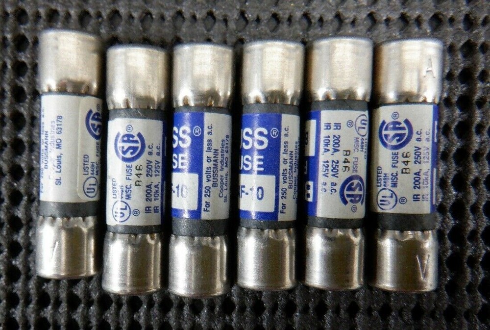 Cooper Bussmann BAF-10 Fast Acting 10A 250V Fuse – Lot of 6