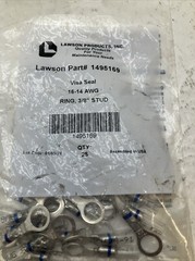 Pack of 25 – Lawson Visa Seal Wire Terminal, 1495169, 16-14 AWG, Ring, 3/8″ Stud