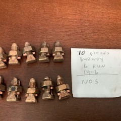 10- Nos Burndy 6 Run 14-6 AWG Mechanical Split Bolt Connector KS17