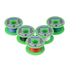 28 Gauge Silicone Wire Kit Red Black White Blue and Green Each 25ft 28 AWG St…