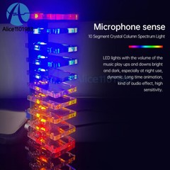 DIY LED Music Spectrum Electronic Kit Crystal Column Audio Display LM339 LM358