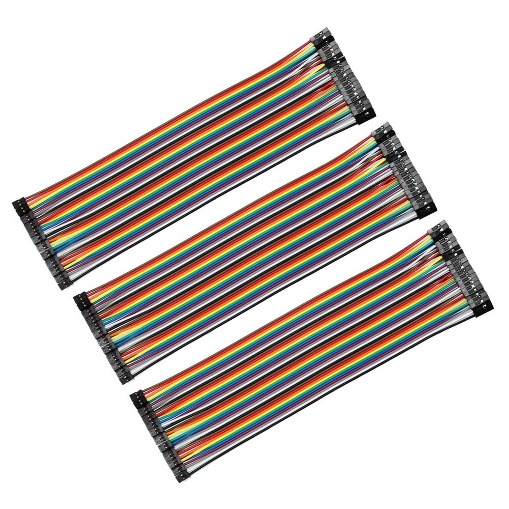 Female- Female 40P Jumper Wire 2-2.54mm Pitch Ribbon Cable Breadboard 20cm 3X