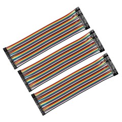 Female- Female 40P Jumper Wire 2-2.54mm Pitch Ribbon Cable Breadboard 20cm 3X