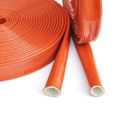 Silicone / Fibreglass Fire Sleeving Protective Heat Shield Sleeve Black Red Blue