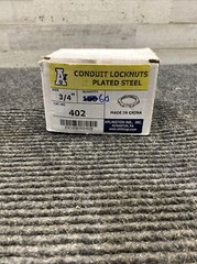QTY 60 Arlington Industries 402 ,3/4″, Silver Plated STL, Rigid Conduit Locknut