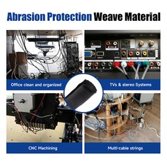 Black Braided Split Cable Hose Sleeve Wire Loom Tube Pipe SelfClosing Protection