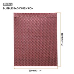 10 Bubble Envelopes, 11.4×14.2″ Antistatic for Bubble Mailers Black/Red
