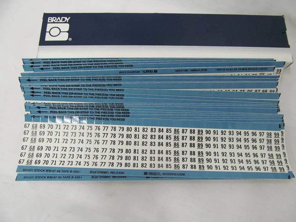 Wire Marker Cards Brady WM-67-99, box of 25