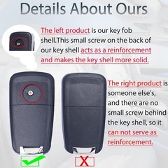 Replacement Flip Key Fob Shell Case for Sonic, Trax, Equinox, Encore, Terrain –