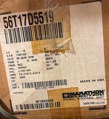 New Marathon 56t17d5519 1/2 HP 1725/1425 rpm 3 ph C Face 56CZ 208-230 460 Motor